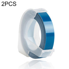 2 PCS CIDY 9mm 3D Embossed Manual Label Tape, Suitable Label Machine DYMO1610 / Motex1540 Sticker Printer(Sea Blue 3D-OB25)