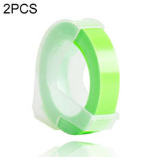 2 PCS CIDY 9mm 3D Embossed Manual Label Tape, Suitable Label Machine DYMO1610 / Motex1540 Sticker Printer(Fluorescent Green 3D-FG25)
