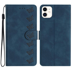 For iPhone 11 Seven Butterflies Embossed Leather Phone Case(Blue) For iPhone 11 Seven Butterflies Embossed Leather Phone Case(Blue)