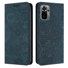 For Redmi Note 10 4G Ethnic Embossed Adsorption Leather Phone Case(Blue) For Redmi Note 10 4G Ethnic Embossed Adsorption Leather Phone Case(Blue)