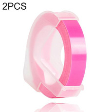 2 PCS CIDY 9mm 3D Embossed Manual Label Tape, Suitable Label Machine DYMO1610 / Motex1540 Sticker Printer(Fluorescent Pink 3D-FP25)