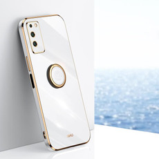 For Honor X10 5G XINLI Straight 6D Plating Gold Edge TPU Shockproof Case with Ring Holder(White) For Honor X10 5G XINLI Straight 6D Plating Gold Edge TPU Shockproof Case with Ring Holder(White)