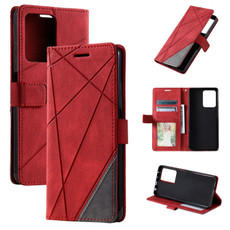 For Redmi Note 12 Pro 5G Global Skin Feel Splicing Leather Phone Case(Red) For Redmi Note 12 Pro 5G Global Skin Feel Splicing Leather Phone Case(Red)