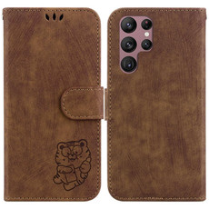 For Samsung Galaxy S22 Ultra 5G Little Tiger Embossed Leather Phone Case(Brown) For Samsung Galaxy S22 Ultra 5G Little Tiger Embossed Leather Phone Case(Brown)