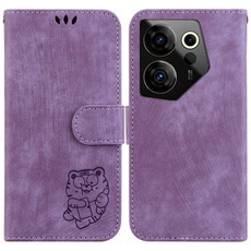For Tecno Camon 20 Premier 5G Little Tiger Embossed Leather Phone Case(Purple) For Tecno Camon 20 Premier 5G Little Tiger Embossed Leather Phone Case(Purple)