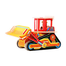 3 PCS 512 Children Wooden Assembled Car Engineering Vehicle Excavator Assembling Toy(Bulldozer)