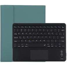 TG109BC Detachable Bluetooth Black Keyboard + Microfiber Leather Tablet Case for iPad Air 2020, with Touch Pad & Pen Slot & Holder (Dark Green)