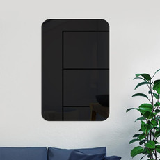 15cm x 10cm Round Corner Models Rectangle Acrylic Mirror Stereo Wall Stickers Home Decoration Soft Mirror(Black)