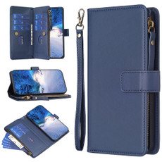 For Xiaomi Redmi 12 4G 9 Card Slots Zipper Wallet Leather Flip Phone Case(Blue) For Xiaomi Redmi 12 4G 9 Card Slots Zipper Wallet Leather Flip Phone Case(Blue)