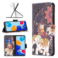 For Xiaomi Redmi Note 12S 4G / Note 11 Colored Drawing Pattern Leather Phone Case(Flowers Elephant)