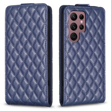 For Samsung Galaxy S22 Ultra 5G Diamond Lattice Vertical Flip Leather Phone Case(Blue) For Samsung Galaxy S22 Ultra 5G Diamond Lattice Vertical Flip Leather Phone Case(Blue)