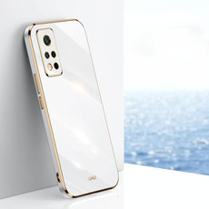 For Honor V40 5G XINLI Straight 6D Plating Gold Edge TPU Shockproof Case(White) For Honor V40 5G XINLI Straight 6D Plating Gold Edge TPU Shockproof Case(White)