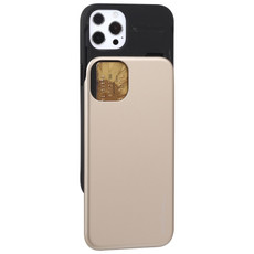 For iPhone 13 Pro GOOSPERY SKY SLIDE BUMPER TPU + PC Sliding Back Cover Protective Case with Card Slot (Gold)