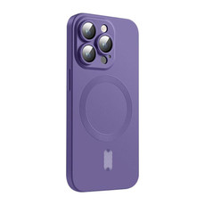 For iPhone 15 Pro ENKAY MagSafe Matte TPU Phone Case with Lens Film(Purple)