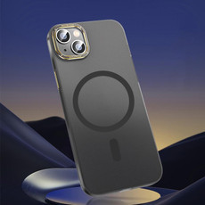 For iPhone 12 Magsafe Magnetic Crystal Frosted Series Phone Case(Translucent Black)