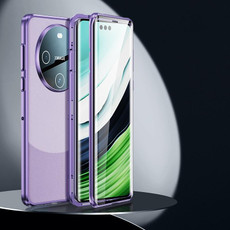 For Huawei Mate 60 Pro+ Double-sided Plain Leather Glass Phone Case(Purple) For Huawei Mate 60 Pro+ Double-sided Plain Leather Glass Phone Case(Purple)