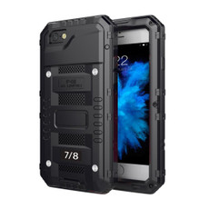 Waterproof Dustproof Shockproof Zinc Alloy + Silicone Case For iPhone SE 2020 & 8 & 7 (Black)