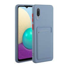 For Samsung Galaxy A02 Card Slot Design Shockproof TPU Protective Case(Gray)