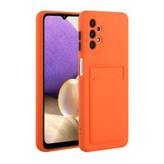 For Samsung Galaxy A32 4G Card Slot Design Shockproof TPU Protective Case(Orange)