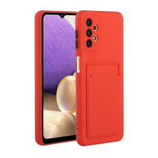 For Samsung Galaxy A32 5G Card Slot Design Shockproof TPU Protective Case(Red)