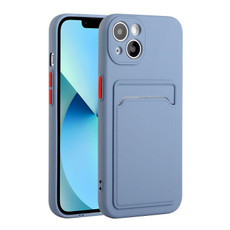 For iPhone 13 Card Slot Design Shockproof TPU Protective Case(Gray)