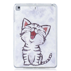 For iPad Mini 1 / 2 / 3 / 4 Colored Drawing Pattern TPU Case(Red Mouth Cat)