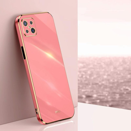 For OPPO A92s XINLI Straight 6D Plating Gold Edge TPU Shockproof Case(Hawthorn Red)
