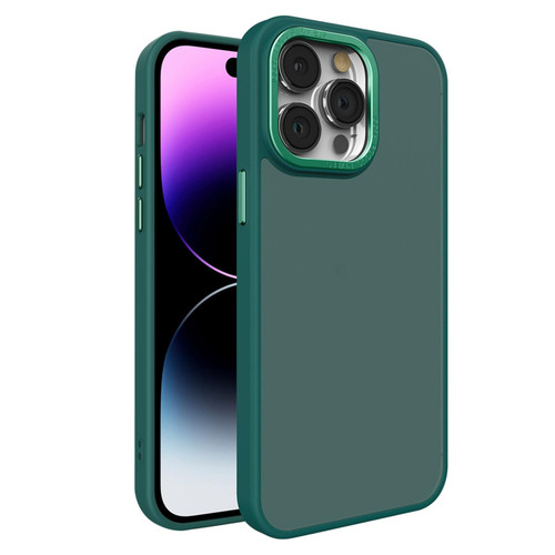 For iPhone 14 Pro Max All-inclusive TPU Edge Acrylic Back Phone Case(Green)