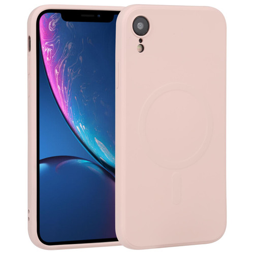 For iPhone XR Liquid Silicone Full Coverage Shockproof Magsafe Phone Case(Pink)