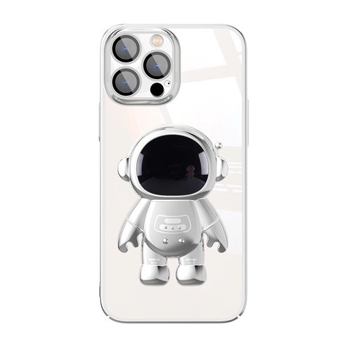 For iPhone 11 Pro Electroplating PC Astronaut Holder Phone Case with Lens Film(Silver) For iPhone 11 Pro Electroplating PC Astronaut Holder Phone Case with Lens Film(Silver)