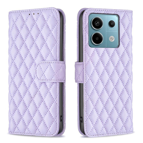 For Xiaomi Redmi Note 13 Pro Diamond Lattice Wallet Leather Flip Phone Case(Purple) For Xiaomi Redmi Note 13 Pro Diamond Lattice Wallet Leather Flip Phone Case(Purple)
