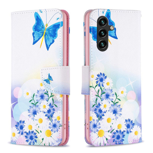 For Samsung Galaxy A05s Colored Drawing Pattern Leather Phone Case(Butterfly Love)