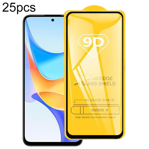 For Honor Play 8T 25pcs 9D Full Glue Screen Tempered Glass Film