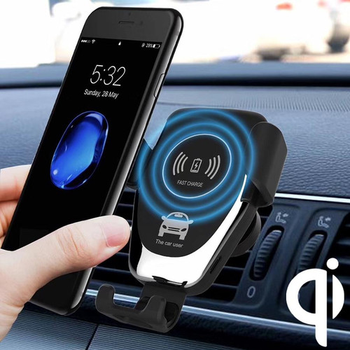 C6 Gravity Induction Car Qi Wireless Charger Fast Charging Air Vent Phone Holder(Black)