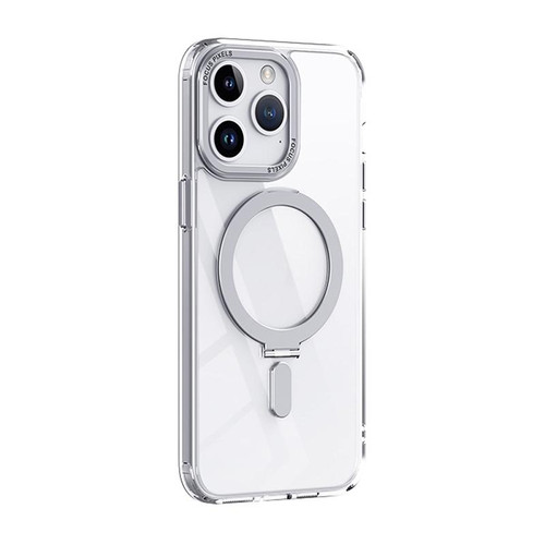 For iPhone 15 Pro Skin Feel MagSafe Shockproof Phone Case with Holder(White)