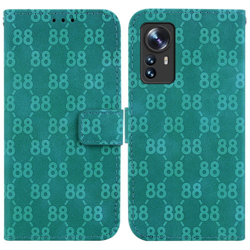 For Xiaomi 12 / 12X Double 8-shaped Embossed Leather Phone Case(Green)