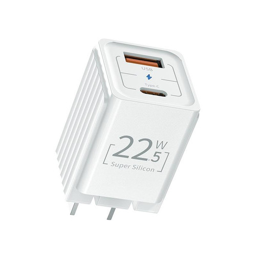 ROCK Space T66 Mini Dual-port Folding Super Si Travel Charger Power Adapter, CN Plug(White)