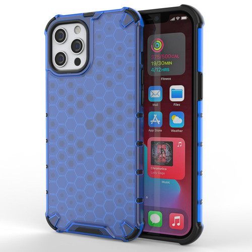 For iPhone 13 Shockproof Honeycomb PC + TPU Protective Case(Blue)