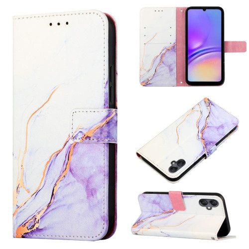 For Samsung Galaxy A05 PT003 Marble Pattern Flip Leather Phone Case(LS006)