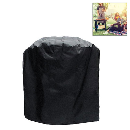 Outdoor Anti-UV Waterproof Dust-proof 210D Oxford Cloth BBQ Cylindrical Protective Bag Charcoal Barbeque Grill Cover, Size: 71x73cm(Black)