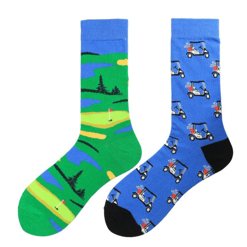 3 Pairs Trendy Asymmetric Fashion Medium Tube Colorful Skateboard Male Socks, Type:1982-3(EUR 39-46)