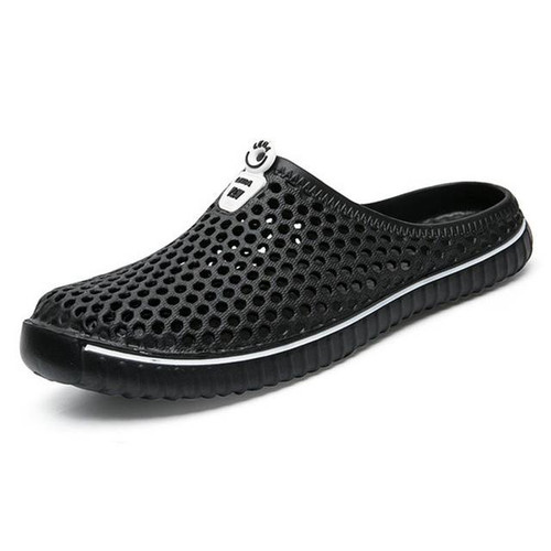 Fashion Breathable Hollow Sandals Couple Beach Sandals, Shoe Size:43(Black)