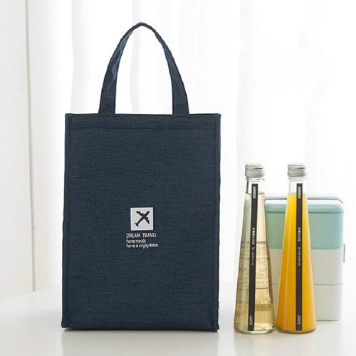 Portable Lunch Picnic Portable Food Insulation Storage Bag, Size:L 25x35x17cm(Navy) Portable Lunch Picnic Portable Food Insulation Storage Bag, Size:L 25x35x17cm(Navy)