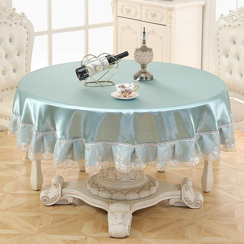 Home Fabric Round Tablecloth Hotel Disposable Anti-scald Table Mats, Size:180cm(Ice Green) Home Fabric Round Tablecloth Hotel Disposable Anti-scald Table Mats, Size:180cm(Ice Green)