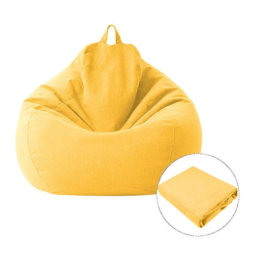 Lazy Sofa Bean Bag Chair Fabric Cover, Size: 70x80cm(Yellow)