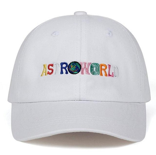 ASTROWORLD Dad Hat Unisex Cotton Embroidered Baseball Cap(WHITE)