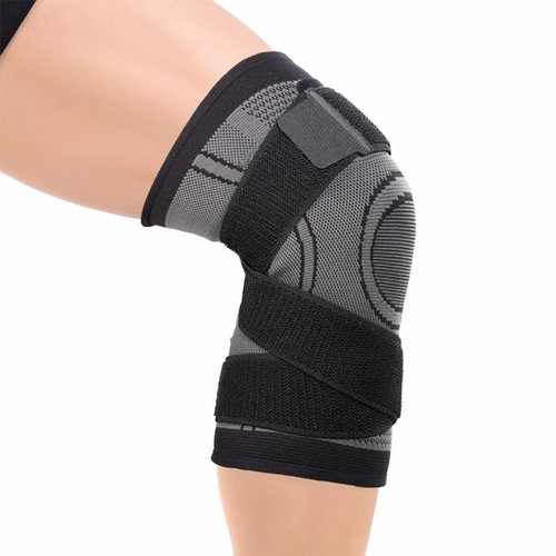 2 PCS Fitness Running Cycling Bandage Knee Support Braces Elastic Nylon Sports Compression Pad Sleeve, Size:M(Black)