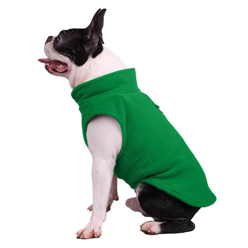 Winter Polar Flannel Pet Clothes French Bulldog Coat Pug Costumes Jacket for Dogs for Puppy Dogs, Size:XL(Green)