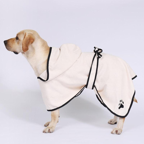 Dog Water Absorbing Towel Cat Bath Towel Bathrobes Pet Supplies S(Beige)