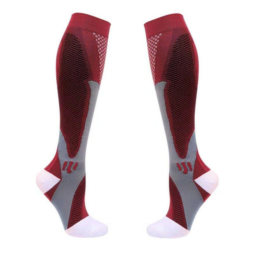 3 Pairs  Magic Compression Elastic Socks Men And Women Riding Socks Football Socks, Size: L / XL(Red)